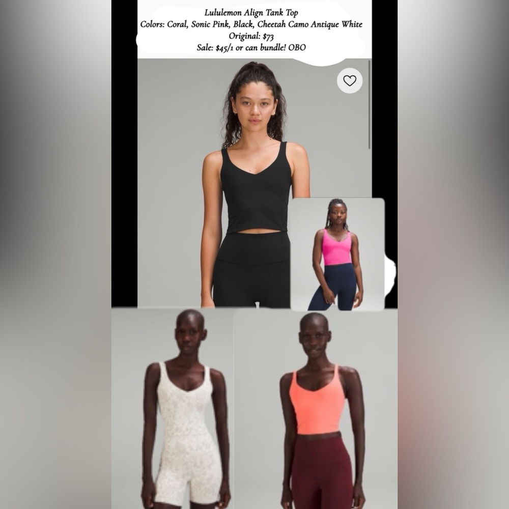 Black and Pink V-Neck Tank Tops